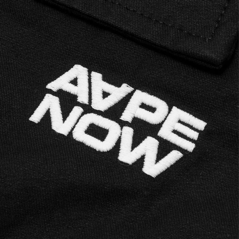 AAPE-NOW-Moonface-Logo-Cargo-Pants-‘Black’-3