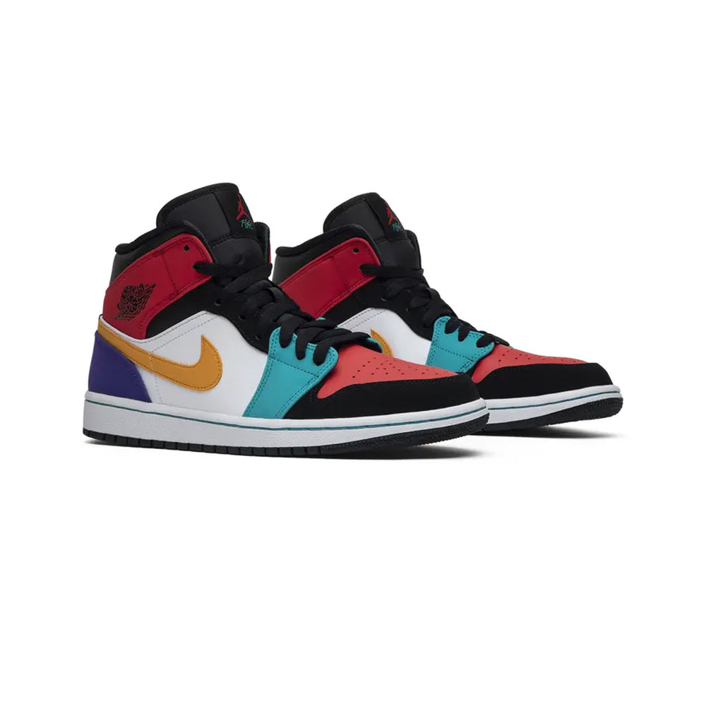 Air-Jordan-1-Mid-‘Bred-Multi-Colour’-(New)-front-side