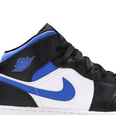 Air-Jordan-1-Mid-‘White-Black-Royal’-GS-side-close-up