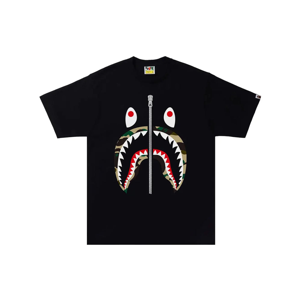 BAPE-1st-Camo-Shark-Tee-‘Black—Yellow’-1