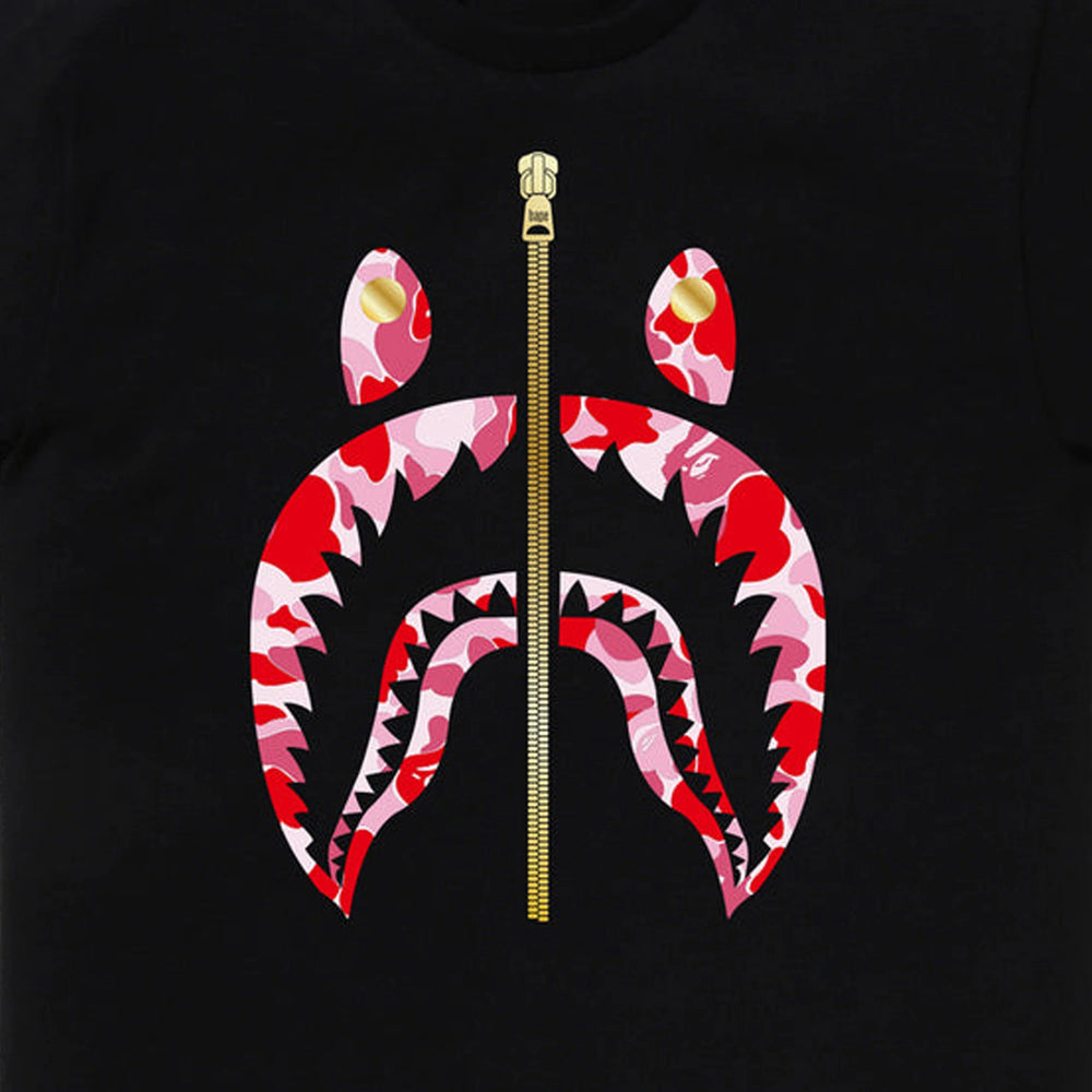 BAPE-Abc-Camo-Shark-Tee-Black-/-Pink-2