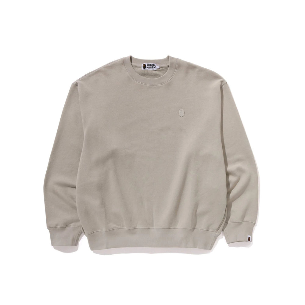BAPE-One-Point-Relaxed-Fit-Crewneck-Sweatshirt-‘Beige’-1