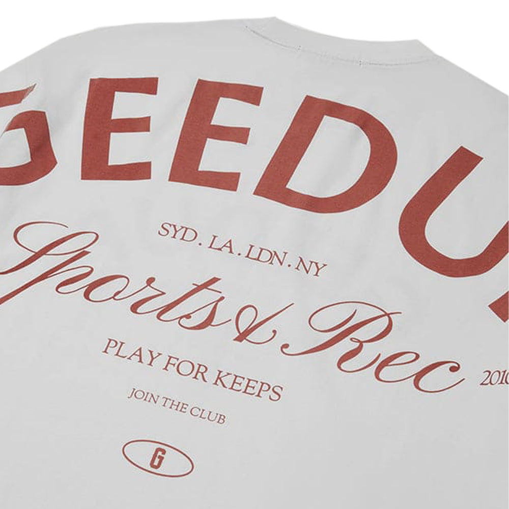 Geedup-Sports-&-Rec.-T-Shirt-‘White-/-Burgundy’-(2025)-3
