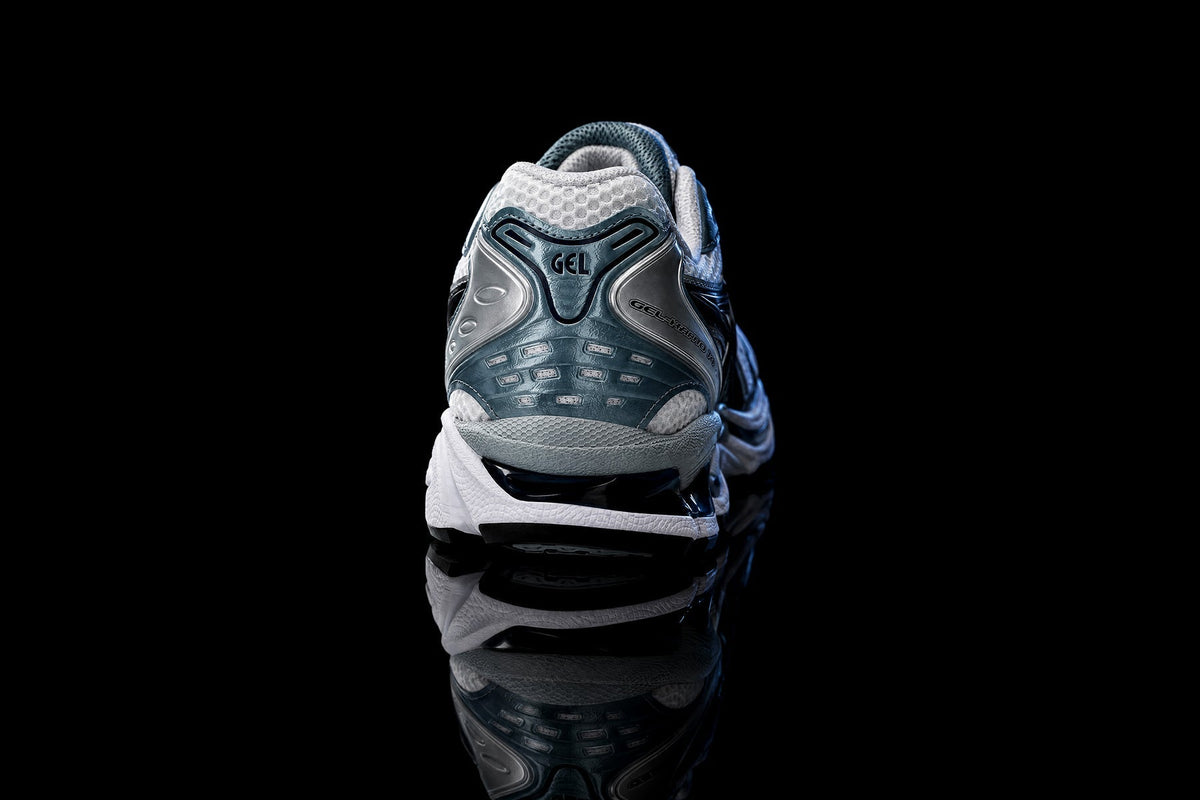 ASICS Gel-Kayano 14 'White Fjord Grey' photographed by PUSHAS