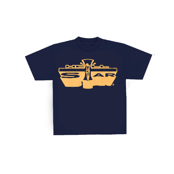 HELLSTAR Jesus Emblem Tee 'Navy / Gold' (Overseas Exclusive 2023)