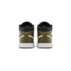 Air-Jordan-1-Mid-‘Black-White-Olive’-(2024)-4